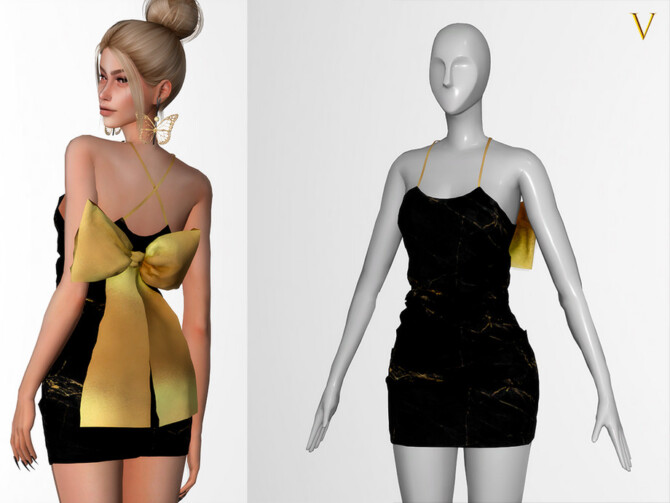 Sims 4 GoldenShadow Collection Dress VI VIY by Viy Sims at TSR