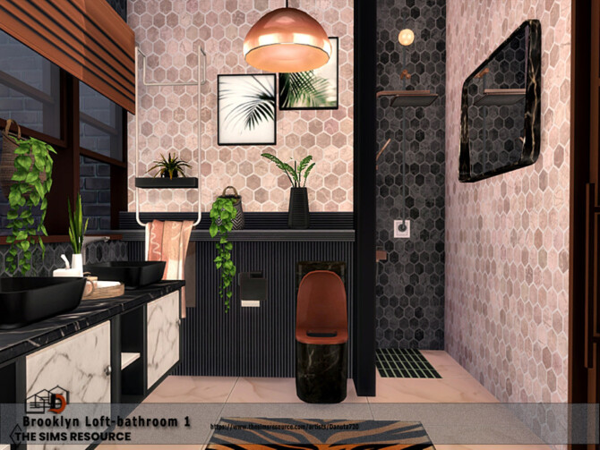 Sims 4 Brooklyn Loft bathroom by Danuta720 at TSR