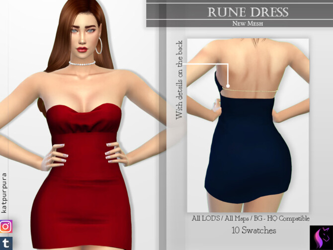 Sims 4 Rune Dress by KaTPurpura at TSR