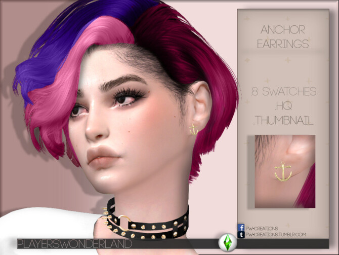 Sims 4 Anchor Earrings by PlayersWonderland at TSR