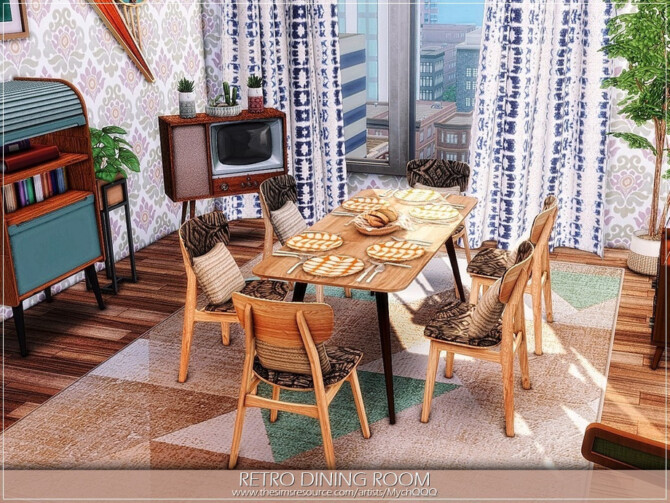 Sims 4 Retro Dining Room by MychQQQ at TSR