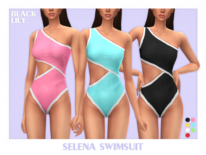 Sims 4 Selena Swimsuit by Black Lily at TSR