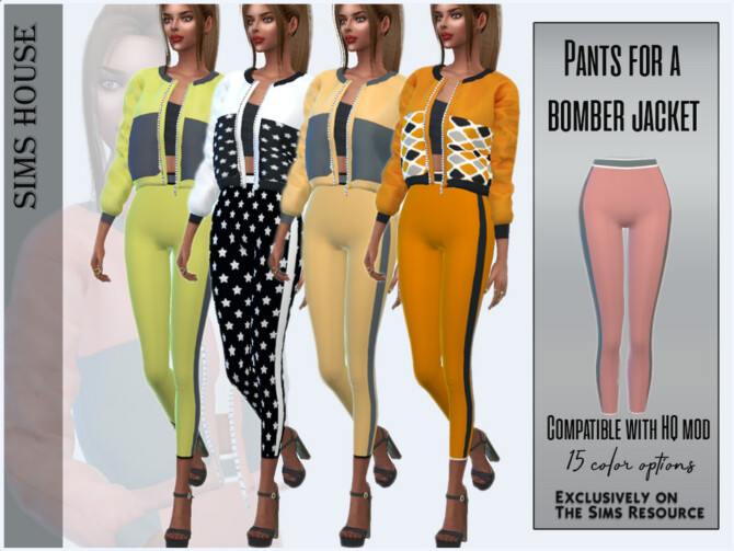 Sims 4 Pants for a bomber jacket by Sims House at TSR