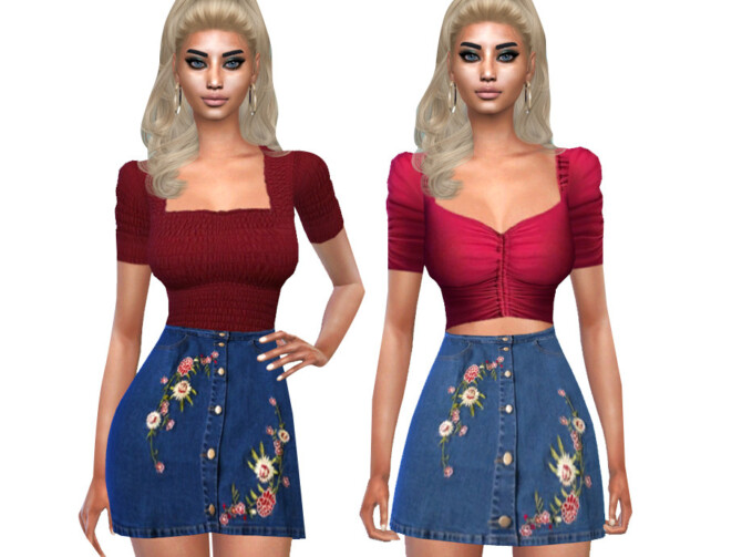 Sims 4 Designer Denim Skirts by Saliwa at TSR