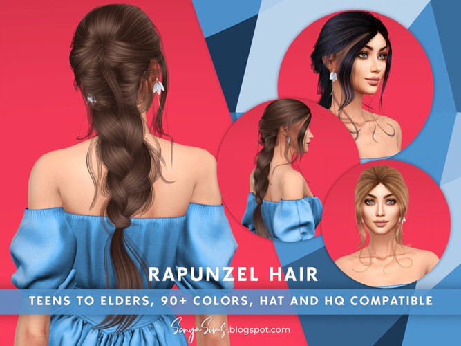 rapunzel long hair cc sims 4