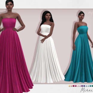 DRAPED SATIN DRESS at Leeloo » Sims 4 Updates