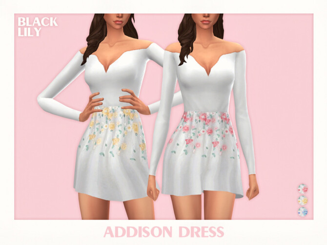 Sims 4 Addison Dress by Black Lily at TSR
