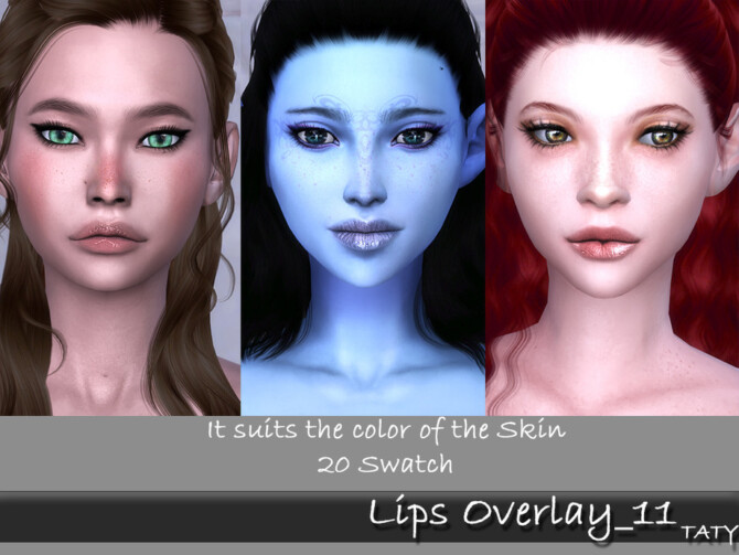 Sims 4 Lips Overlay 11 by tatygagg at TSR