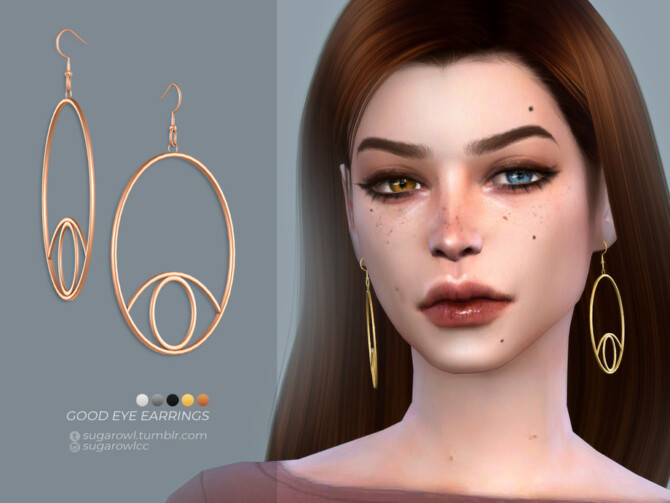 Sims 4 Good Eye earrings by sugar owl at TSR