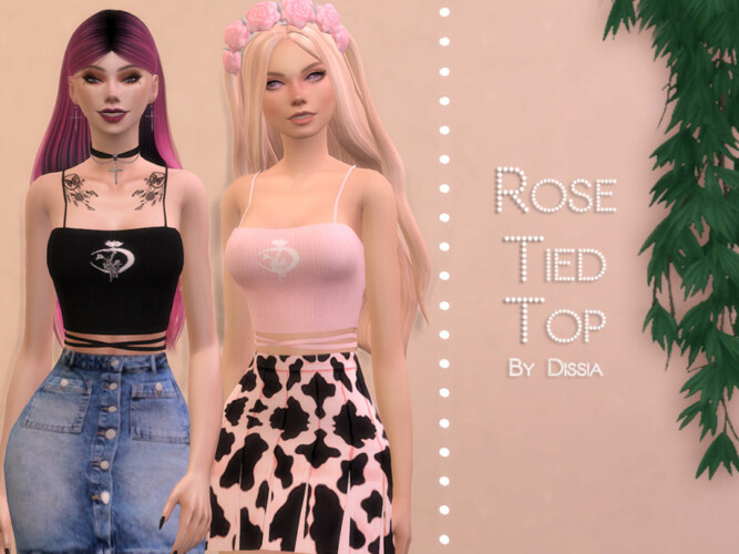 Rose Tied Top By Dissia
