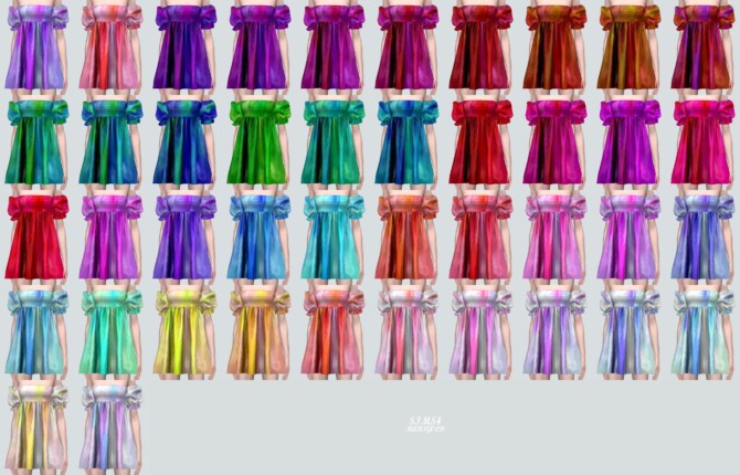 Sims 4 Puff Sleeves OS Mini Dress at Marigold