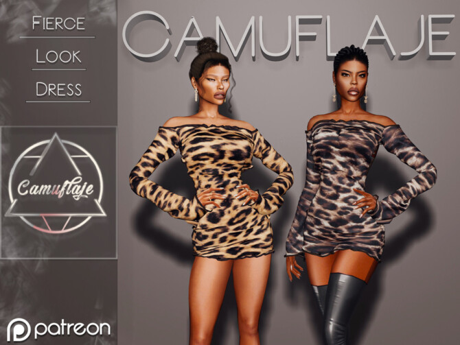Sims 4 Fierce Look (Dress) by Camuflaje at TSR