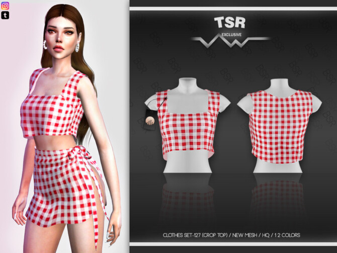 Sims 4 CLOTHES SET 127 (CROP TOP) BD465 by busra tr at TSR
