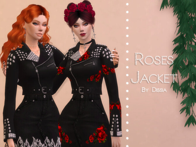 Sims 4 Roses Jacket by Dissia at TSR