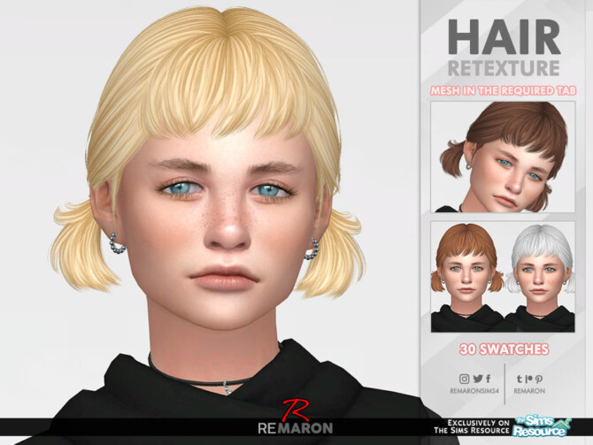 Sims 4 Biscuit Hair Retexture by remaron at TSR