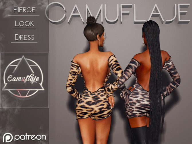 Sims 4 Fierce Look (Dress) by Camuflaje at TSR