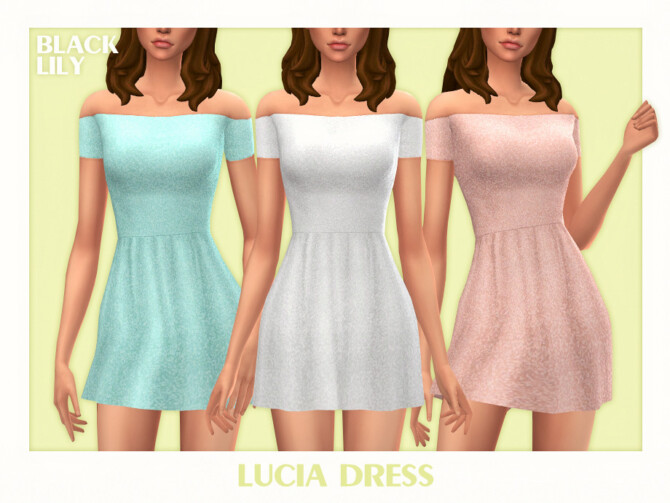 Sims 4 Lucia Dress by Black Lily at TSR