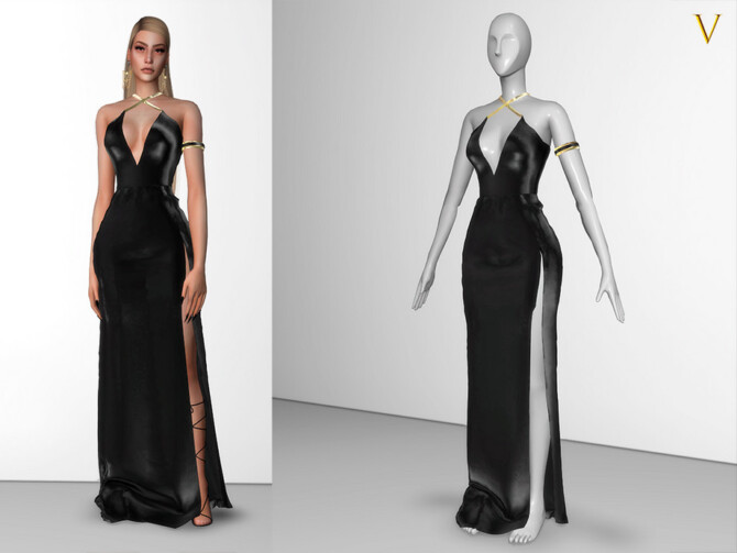 Sims 4 GoldenShadow Collection Dress III VIY by Viy Sims at TSR