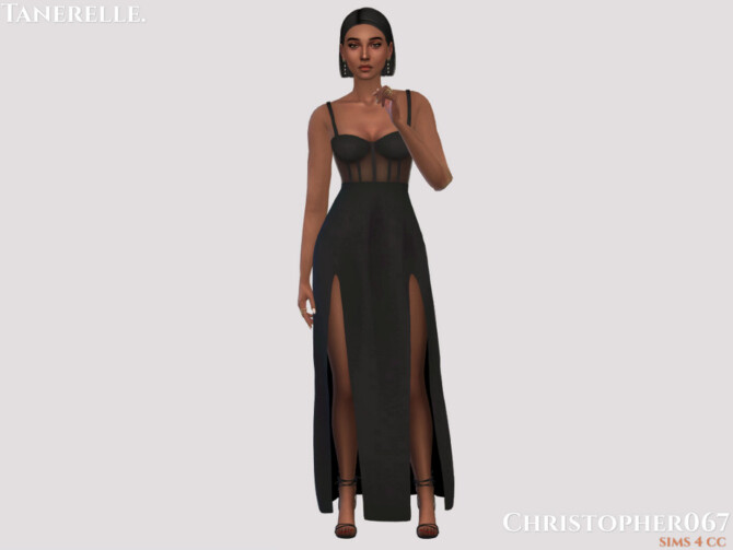 Sims 4 Tanerelle Dress by Christopher067 at TSR