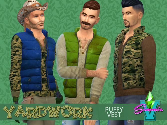 Sims 4 Yardwork Puffy Vest by SimmieV at TSR