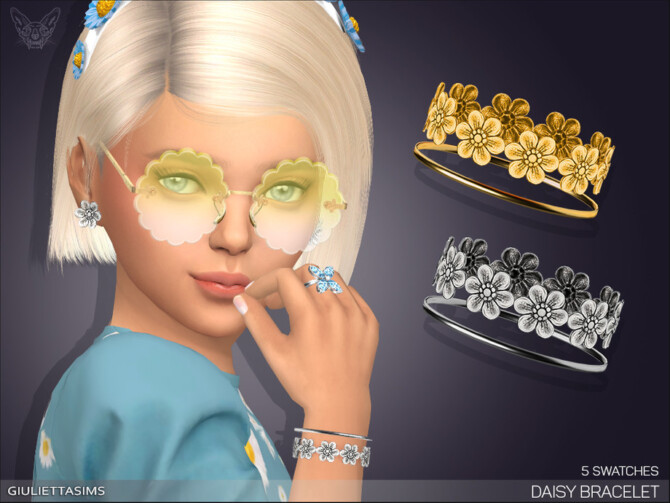 Sims 4 Daisy Bracelet For Kids (right wrist) by feyona at TSR