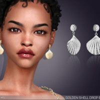 Golden Shell Drop Earrings By Feyona