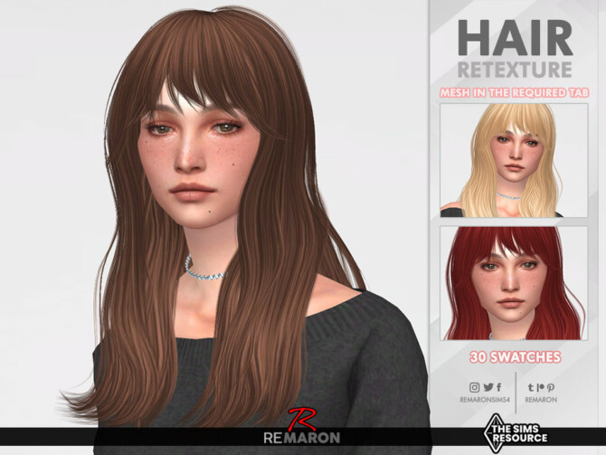 Sims 4 Luanne Hair Retexture by remaron at TSR