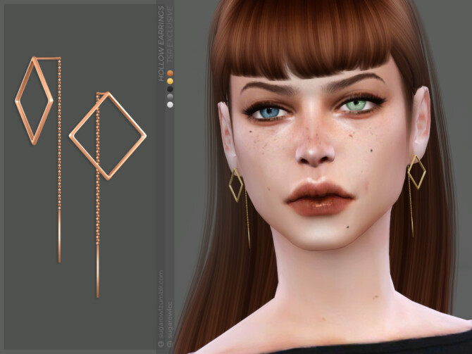 Sims 4 Hollow earrings by sugar owl at TSR