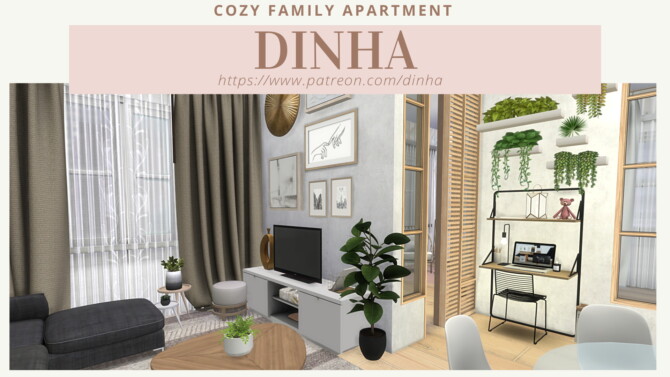 Sims 4 COZY FAMILY APARTMENT at Dinha Gamer