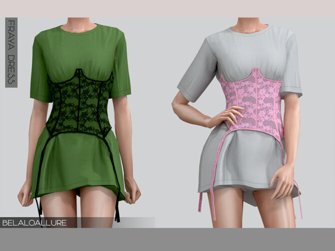 Sims 4 Belaloallure Fraya dress by belal1997 at TSR