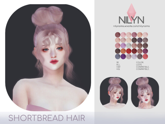 Sims 4 SHORTBREAD HAIR (P) at Nilyn Sims 4