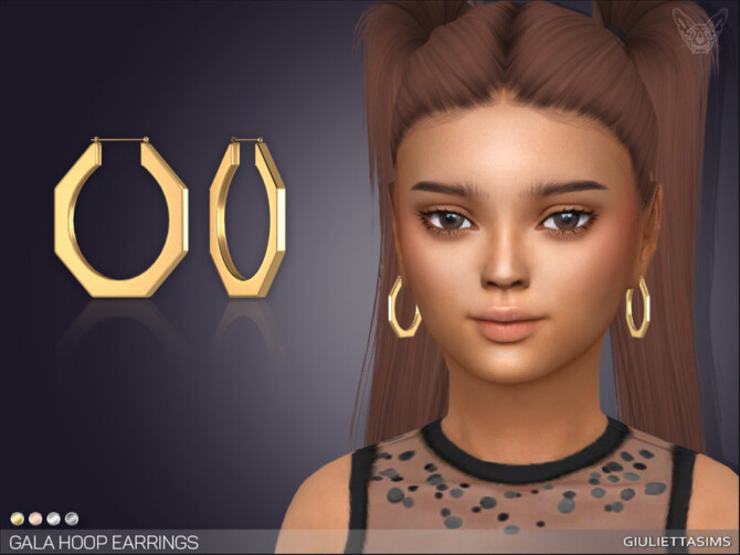 Sims 4 Gala Hoop Earrings For Kids by feyona at TSR