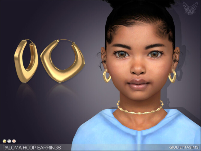 Sims 4 Paloma Hoop Earrings For Kids by feyona at TSR