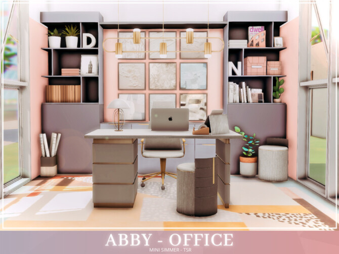 Sims 4 Abby Office by Mini Simmer at TSR