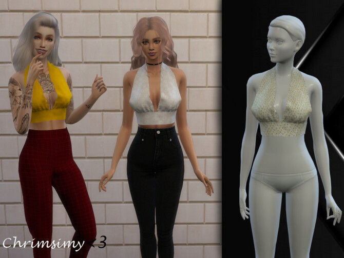Sims 4 Halter Top by chrimsimy at TSR