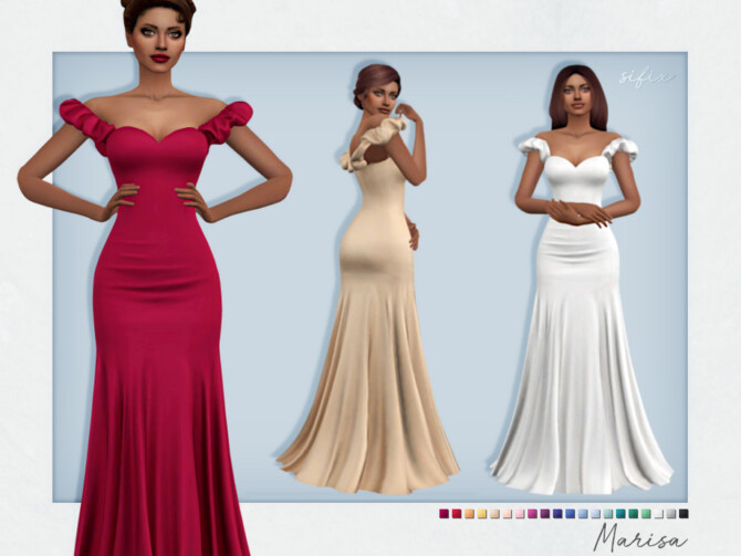 Sims 4 Marisa Dress by Sifix at TSR