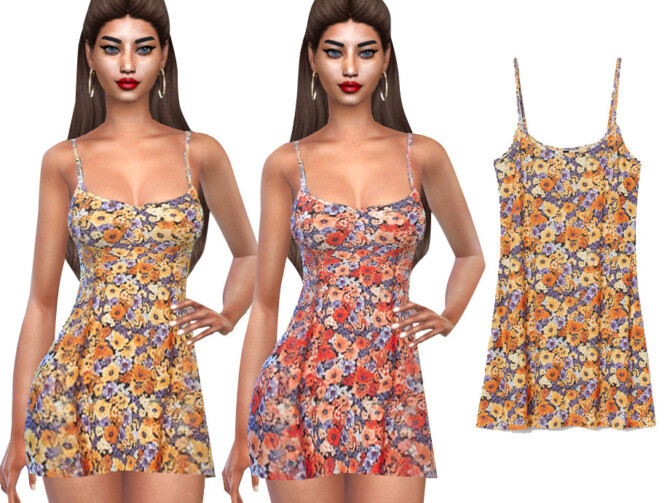 Sims 4 Summer Super Mini Floral Dresses by Saliwa at TSR