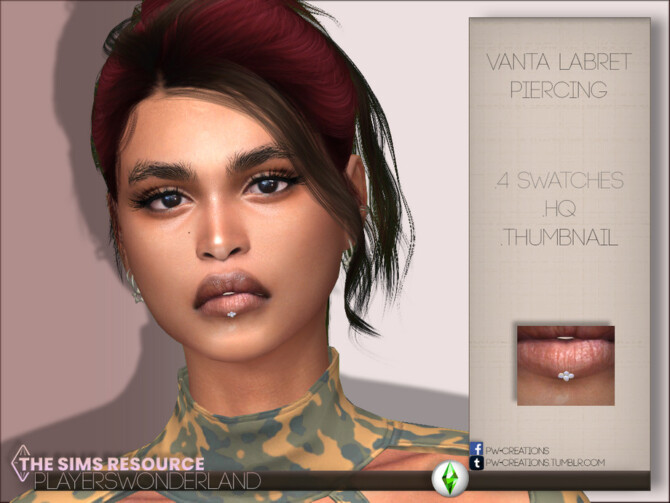 Sims 4 Vanta Labret Piercing by PlayersWonderland at TSR