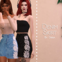 Denim Skirt By Dissia