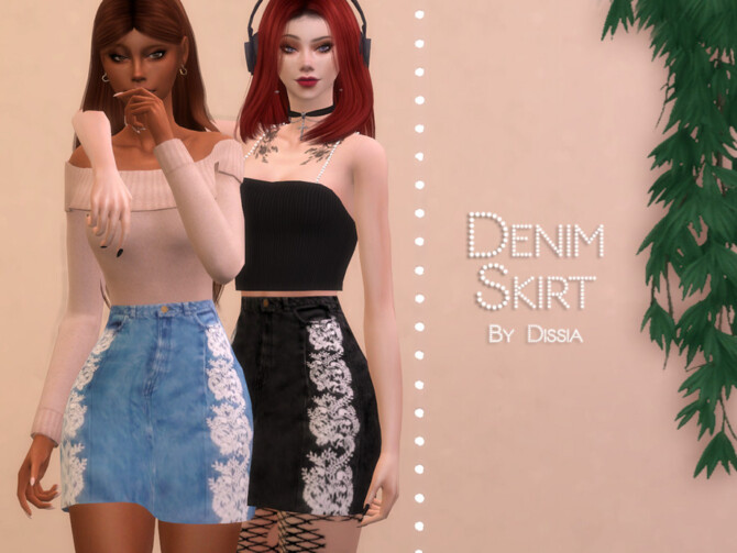 Sims 4 Denim Skirt by Dissia at TSR