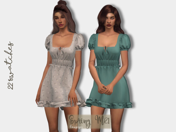 Sims 4 Spring Dress DR416 by laupipi at TSR