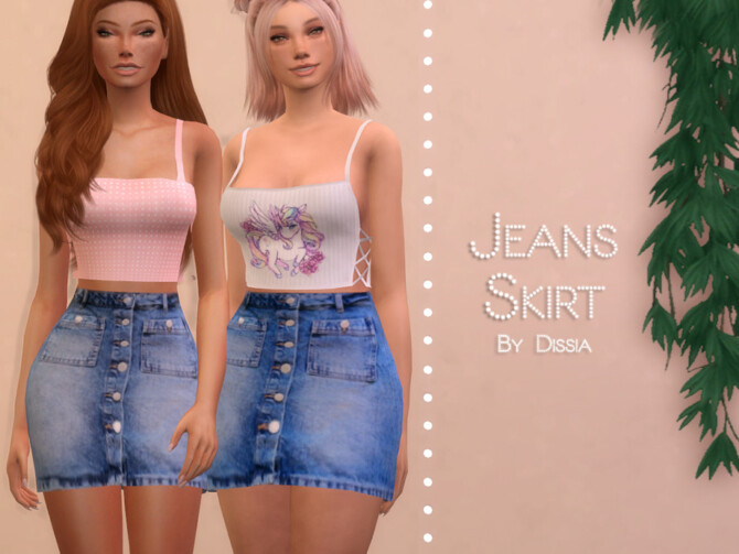 Sims 4 Denim skirt by Dissia at TSR