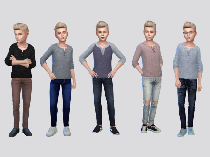 Basic Henley Shirt Boys By Mclaynesims