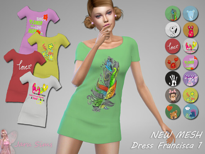 Sims 4 Dress Francisca 1 by Jaru Sims at TSR