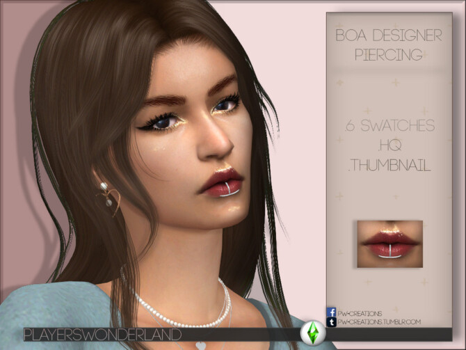 Sims 4 Boa Designer Lip Piercing by PlayersWonderland at TSR
