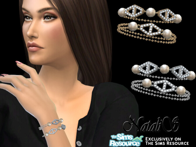 Sims 4 Diamond hexagon bracelet by NataliS at TSR