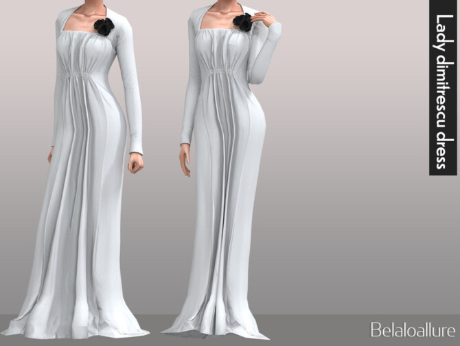 Sims 4 Belaloallure lady dimitrescu dress by belal1997 at TSR