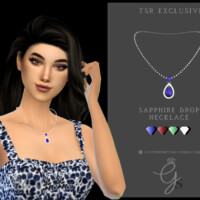 Sapphire Drop Necklace By Glitterberryfly