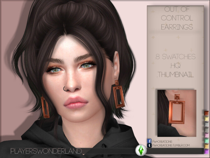 Sims 4 Out Of Control Earrings by PlayersWonderland at TSR