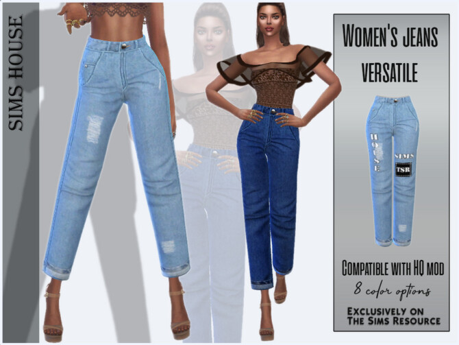 Sims 4 Womens jeans versatile by Sims House at TSR